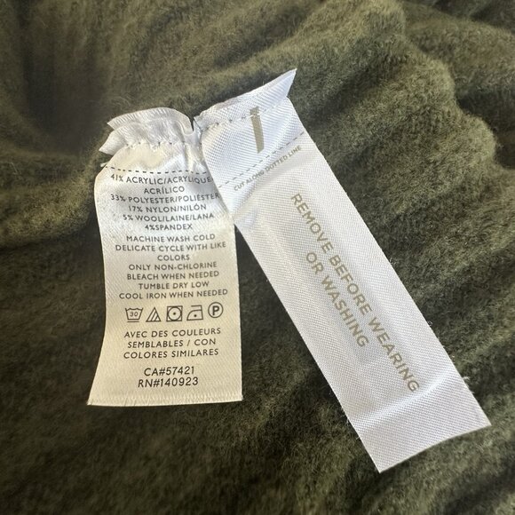 Loft Maxi Bodycon Rib Knit Sweater Dress Size XL Green L/S Mock Neck Office Work - Picture 9 of 12